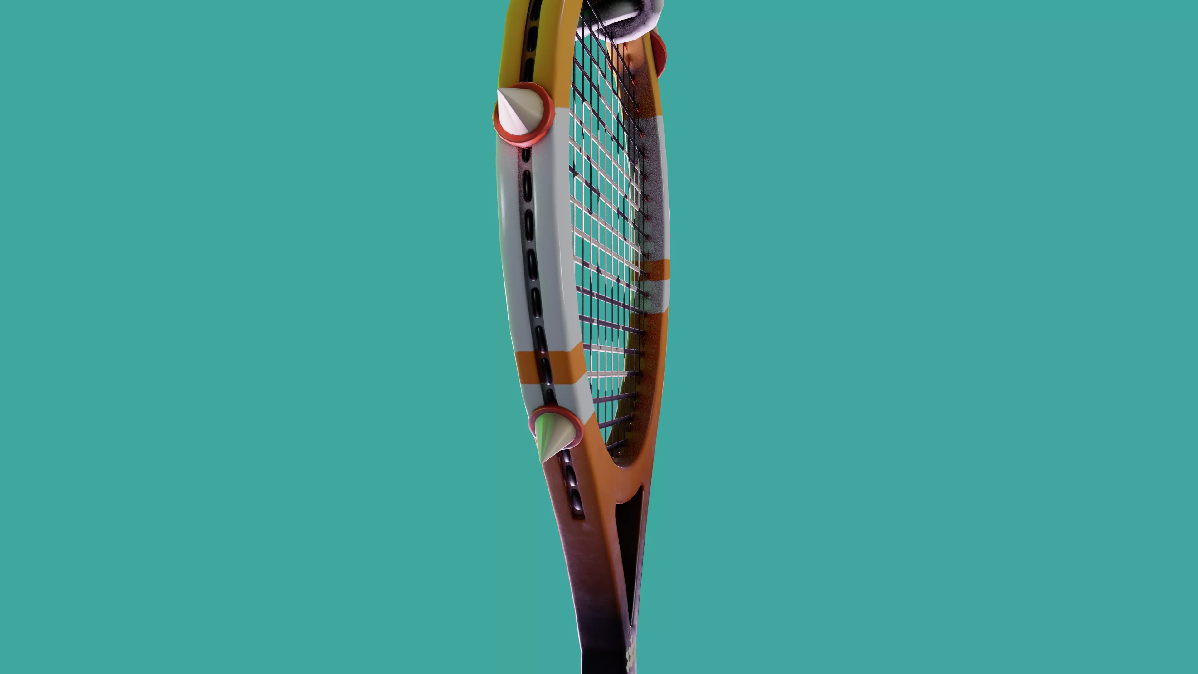 Stylized Tennis Racket Low Poly Textured Low-poly 3D model_5