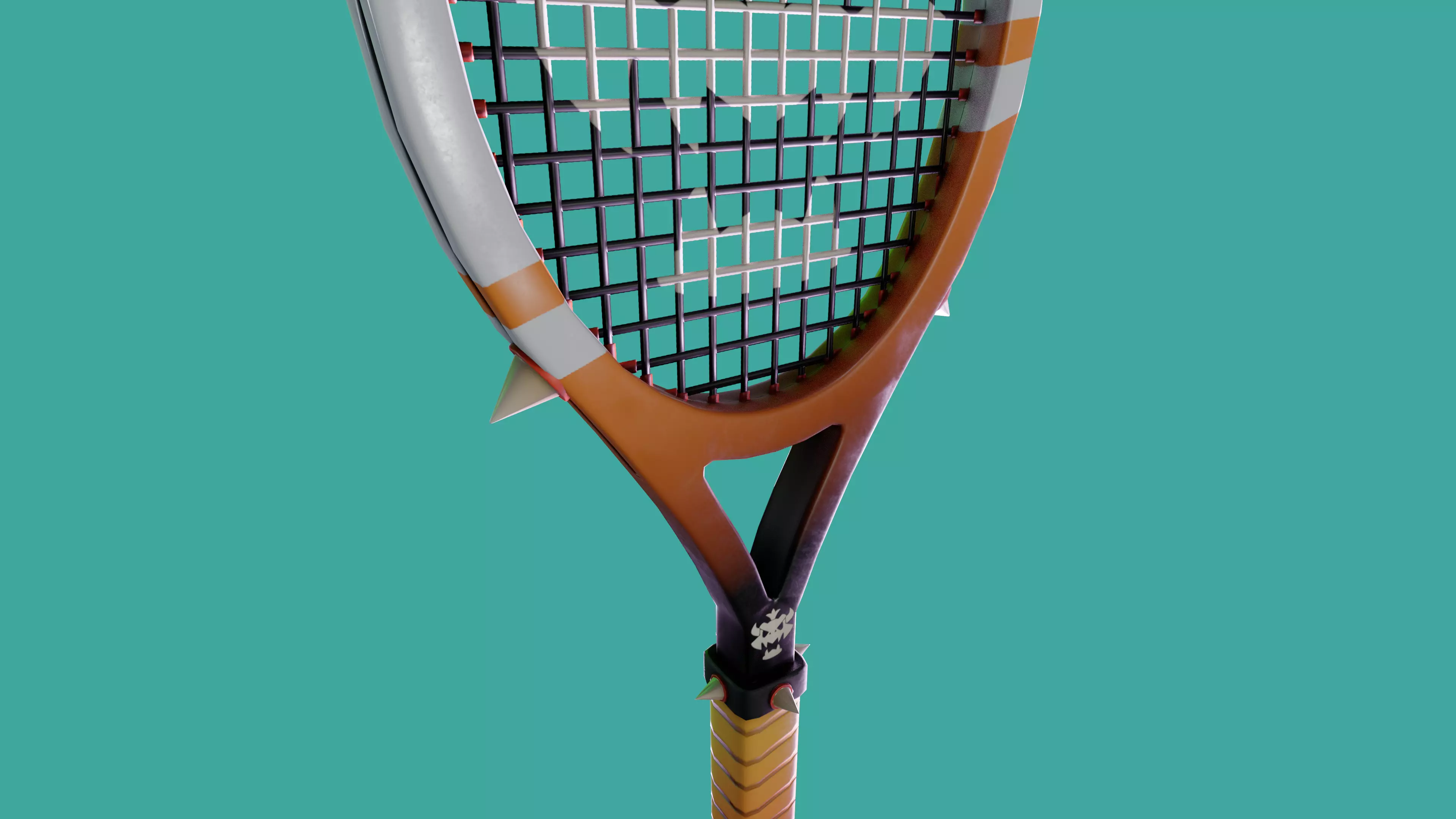Stylized Tennis Racket Low Poly Textured Low-poly 3D model_6
