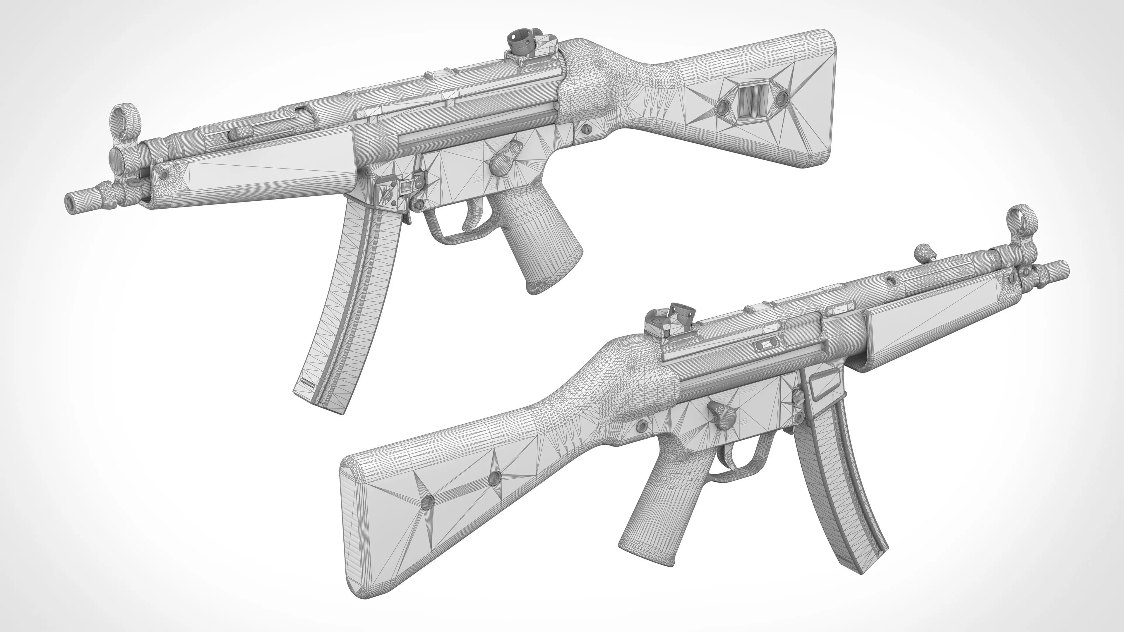 MP5 SMG Low-poly 3D model_13