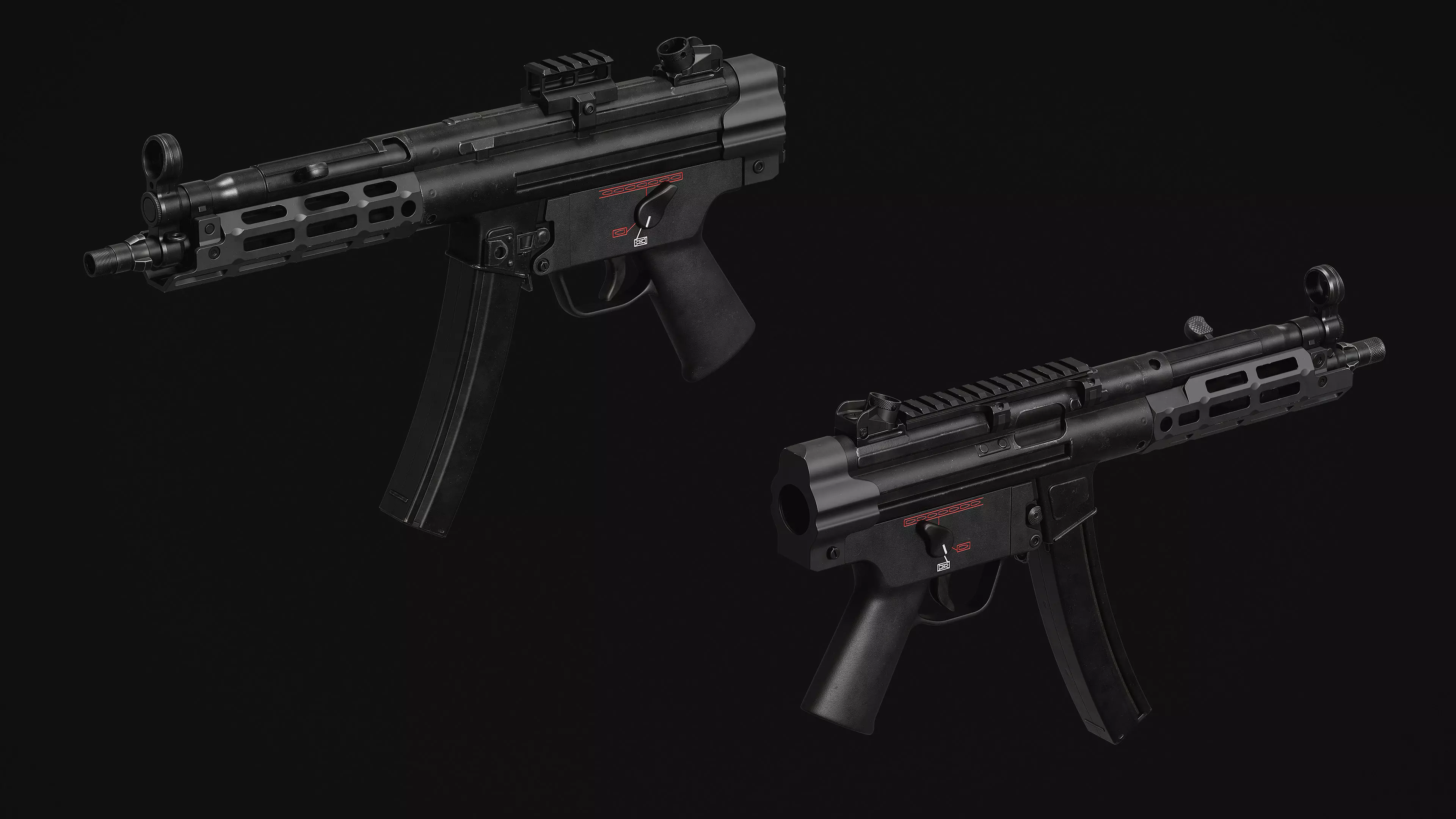 MP5 SMG Low-poly 3D model_10