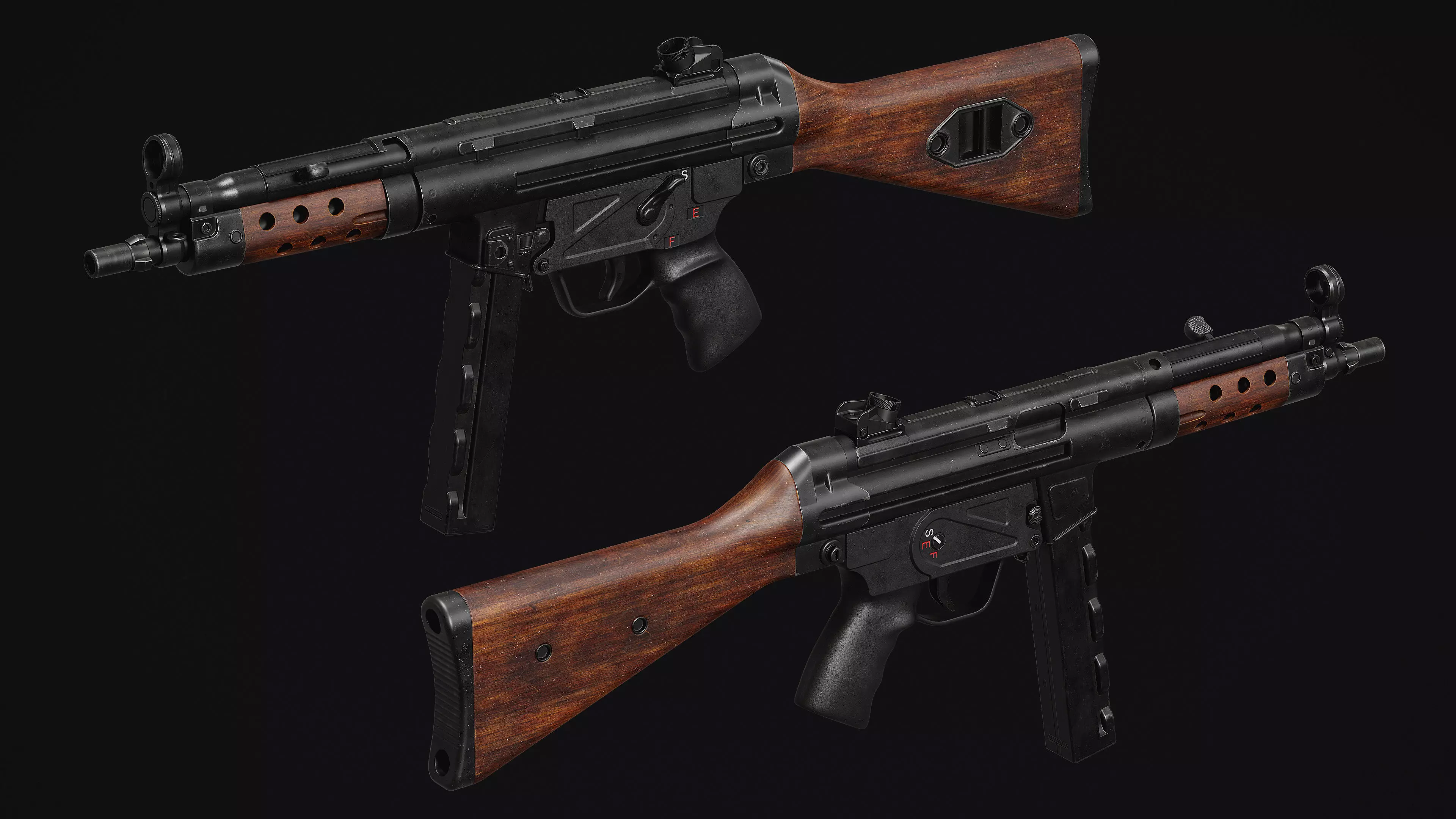 MP5 SMG Low-poly 3D model_5