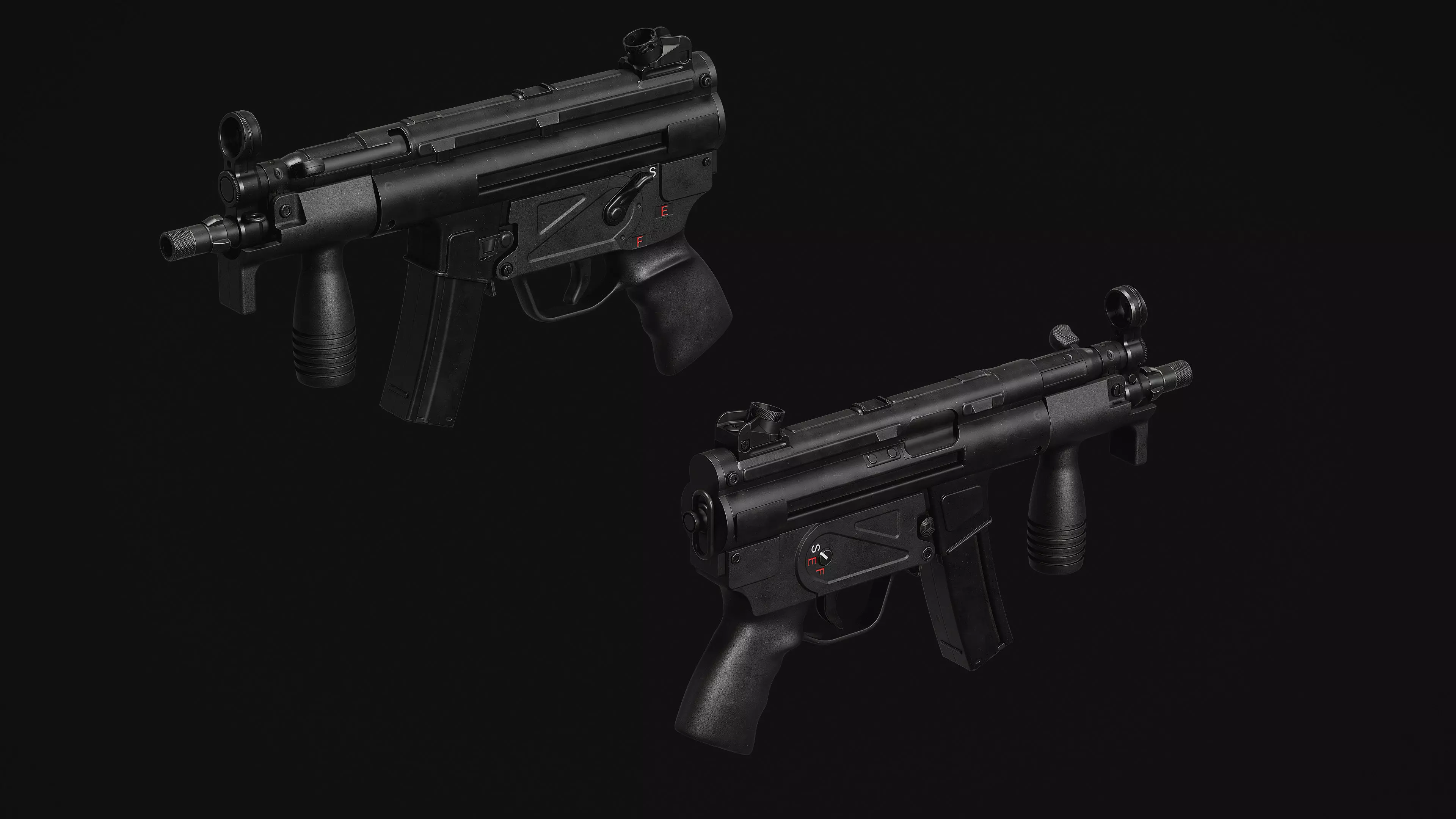 MP5 SMG Low-poly 3D model_9