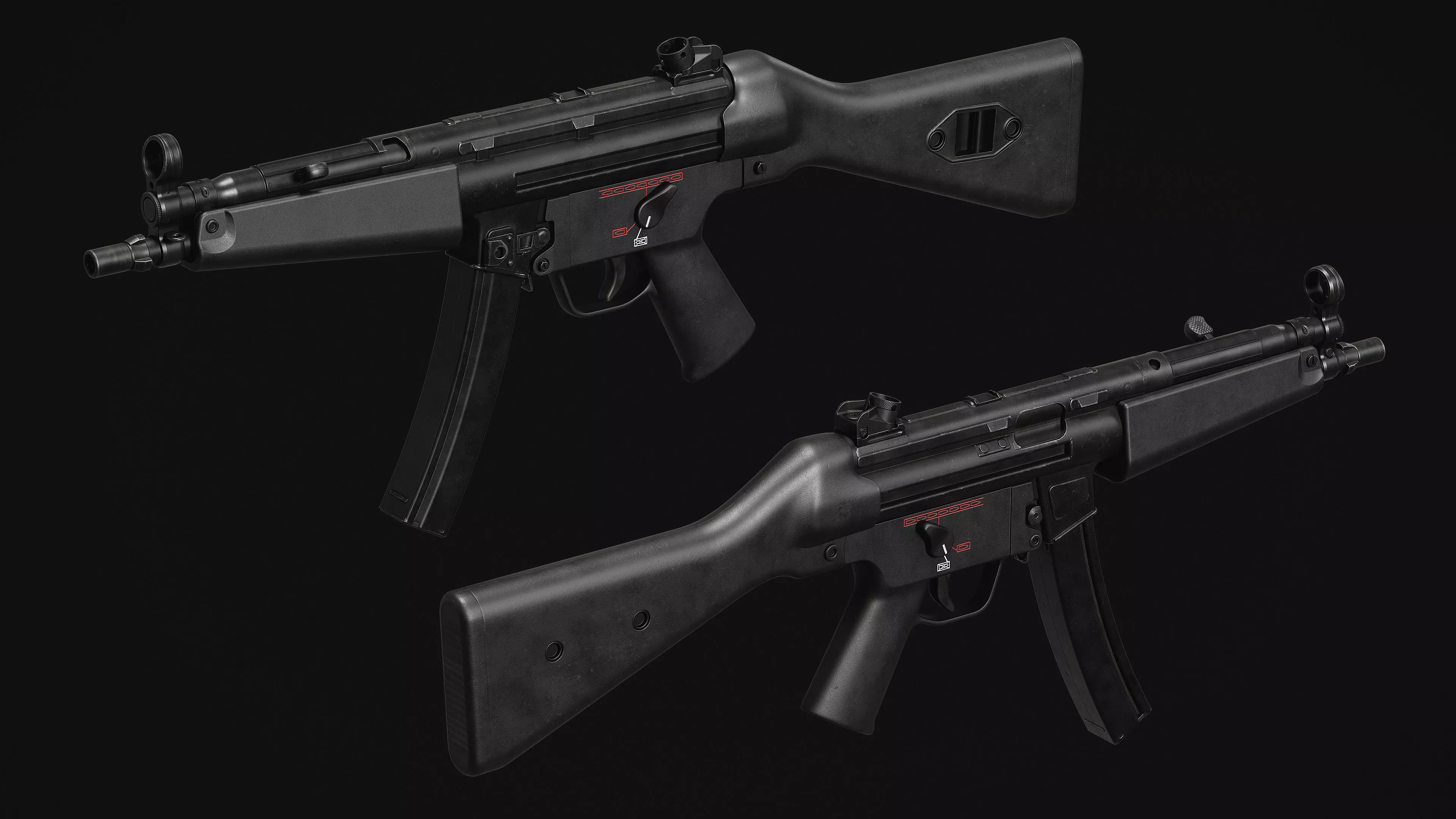 MP5 SMG Low-poly 3D model_3