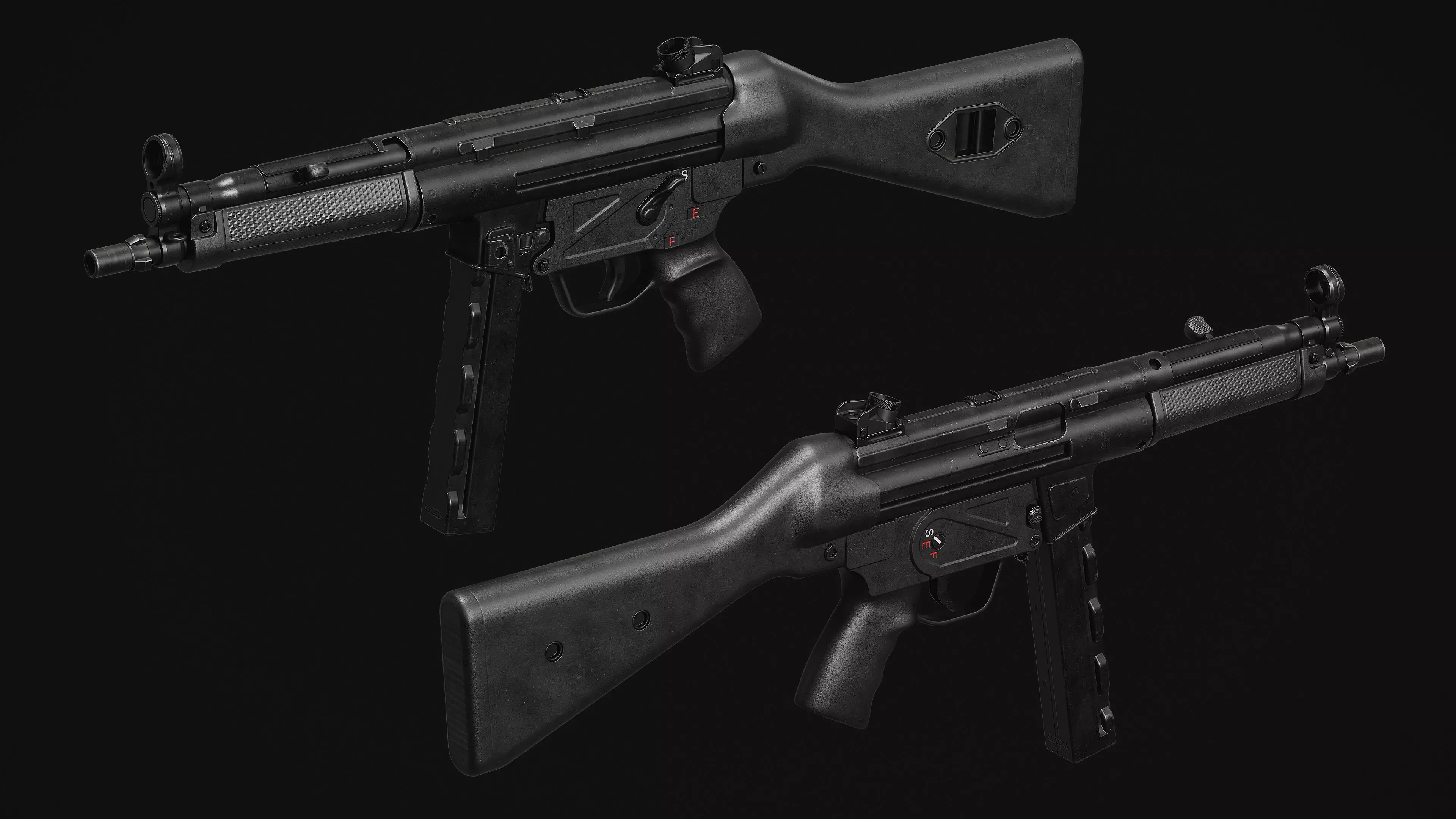 MP5 SMG Low-poly 3D model_4