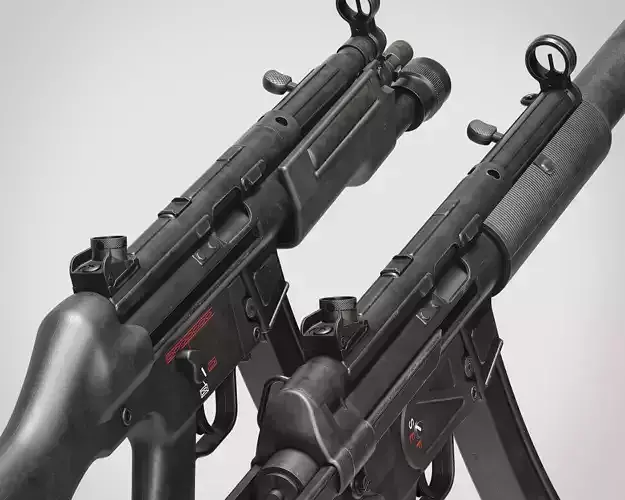 MP5 SMG Low-poly 3D model