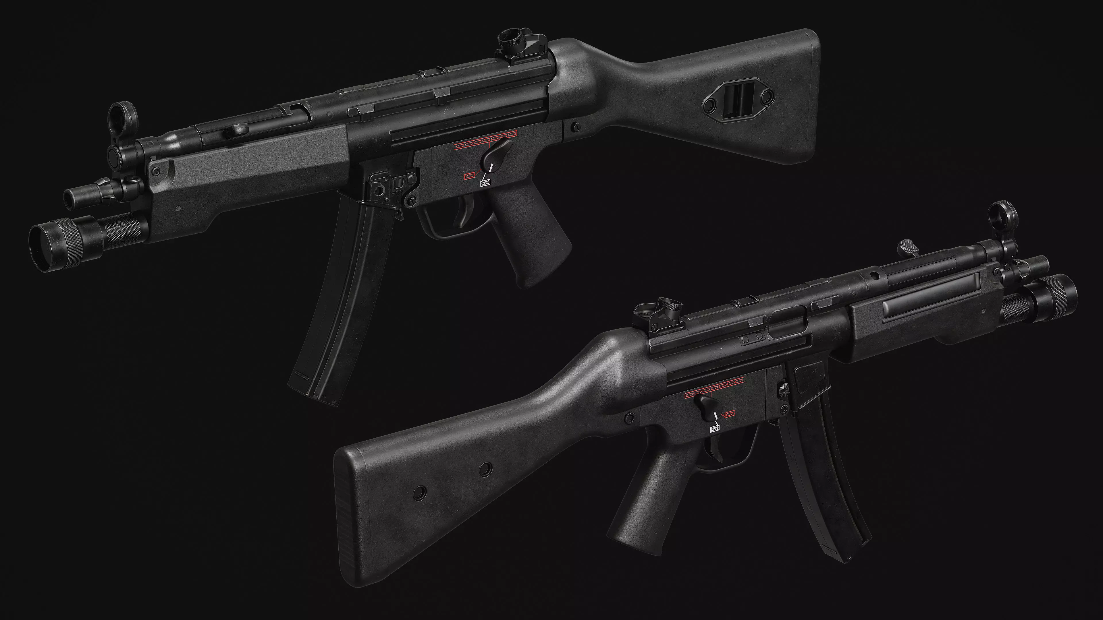 MP5 SMG Low-poly 3D model_1