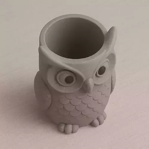 Owl Pencil Holder - 3D Printable Desk Organizer  Owl Pen Cup