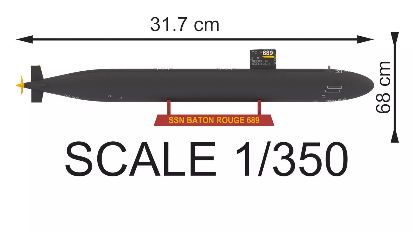 SUBMARINE USS BATON ROUGE SSN 689 - 1-350 High Quality 3D print model_3