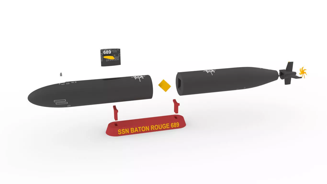 SUBMARINE USS BATON ROUGE SSN 689 - 1-350 High Quality 3D print model_4
