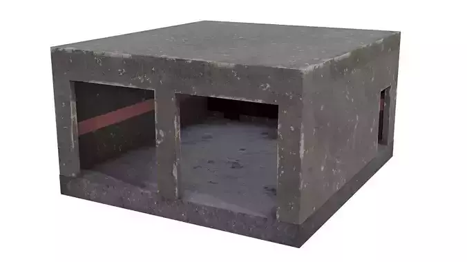 Simple Concrete Garage - Empty