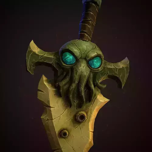 Stylized Dagger Low Poly Hand Painted Low-poly 3D model