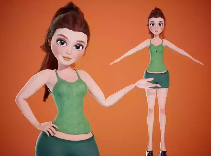 cartoon rigged girl