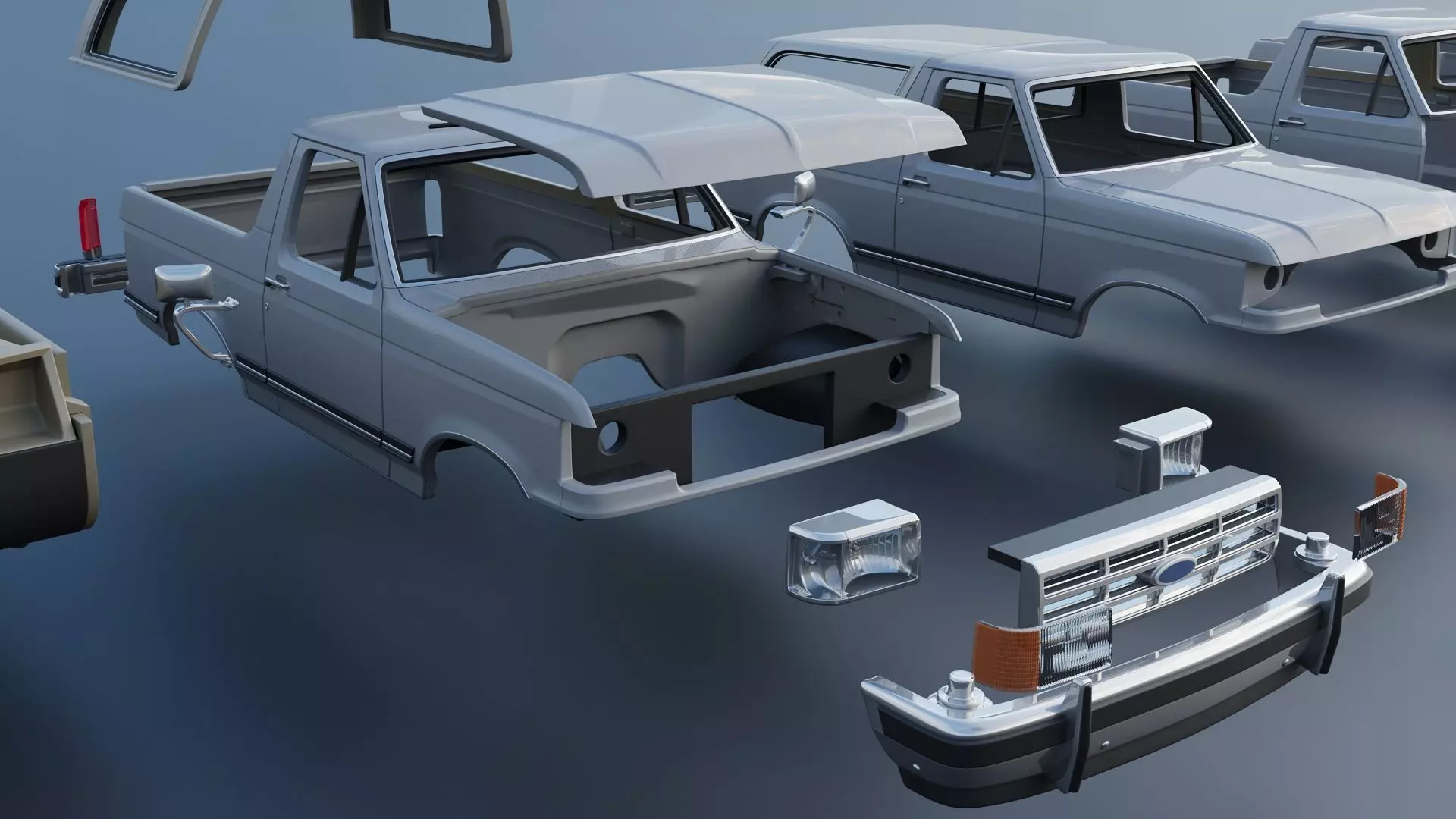 Bronco 1987 3D print model_31