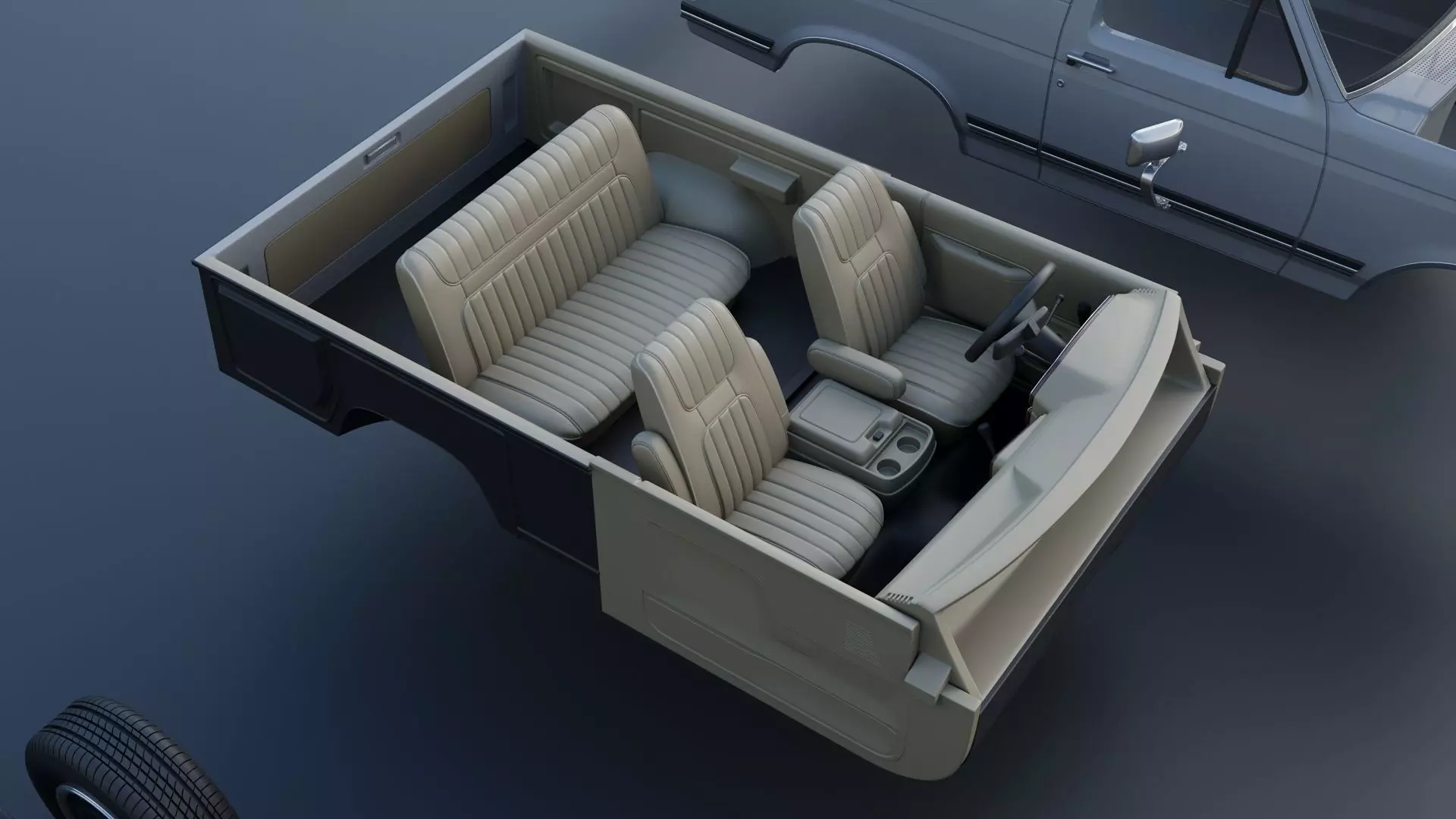 Bronco 1987 3D print model_32