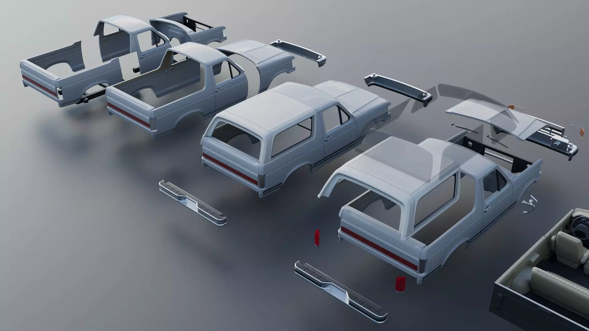 Bronco 1987 3D print model_29