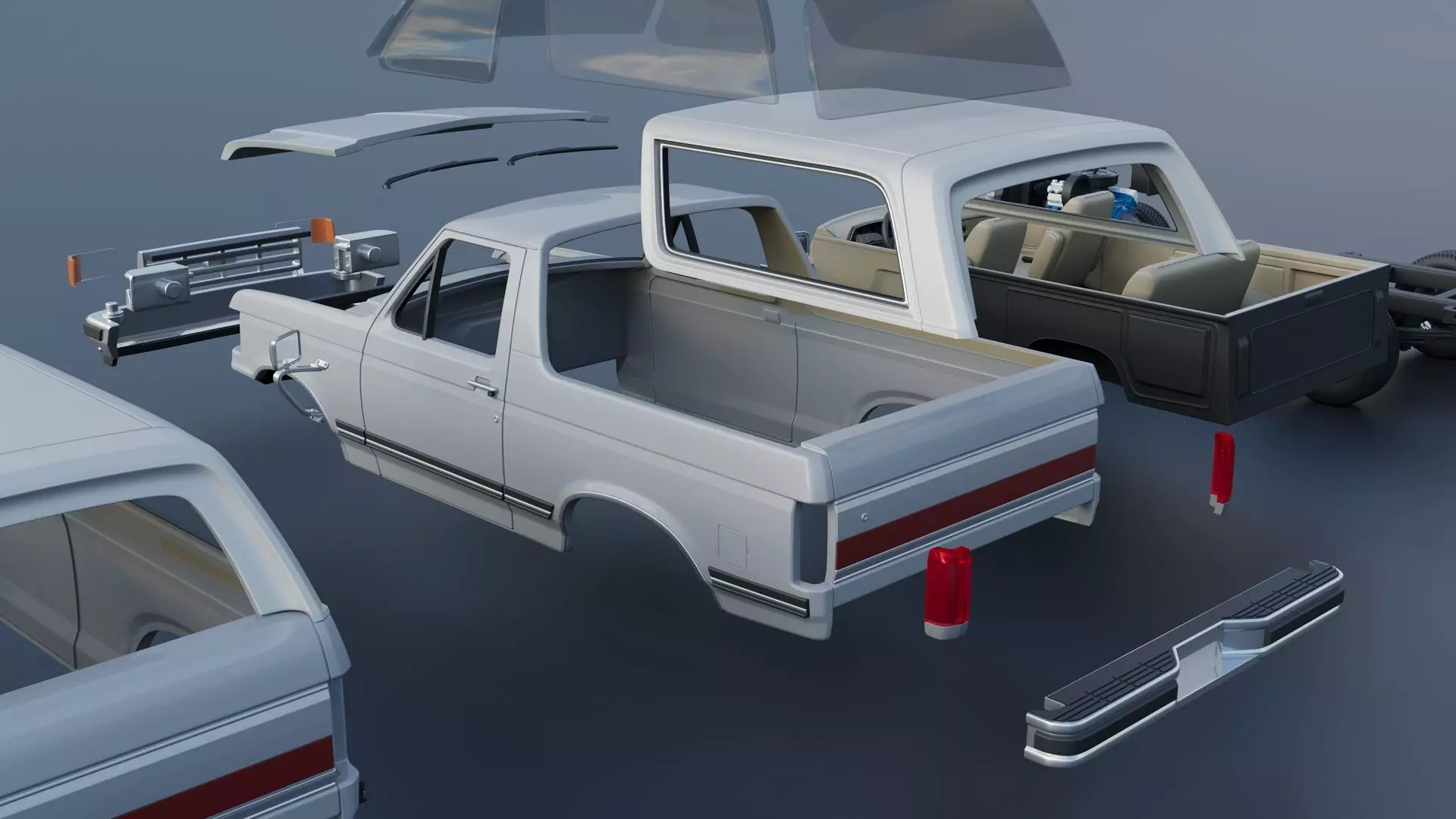 Bronco 1987 3D print model_28