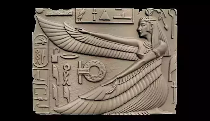 COPY OF THE ORIGINAL ARTIFACT PART OF A WALL ISIS WING 3D print model