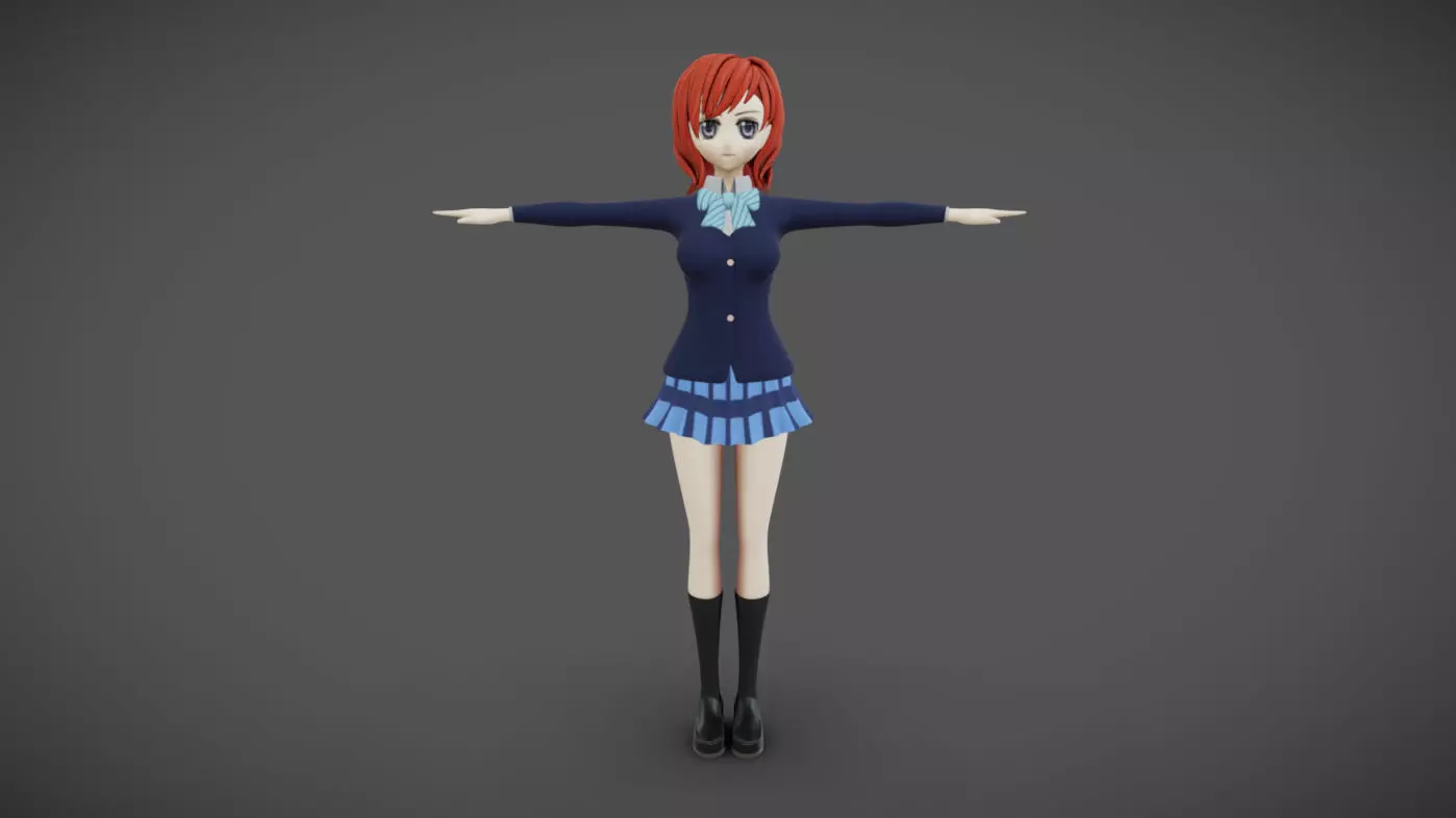 Anime Female 10 - Read Description Low-poly 3D model