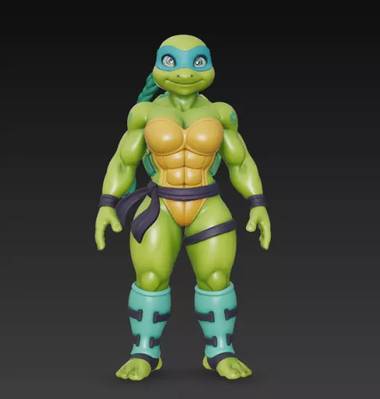 Female Ninja Turtle 3D print model_0