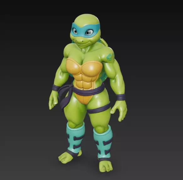 Female Ninja Turtle 3D print model_4