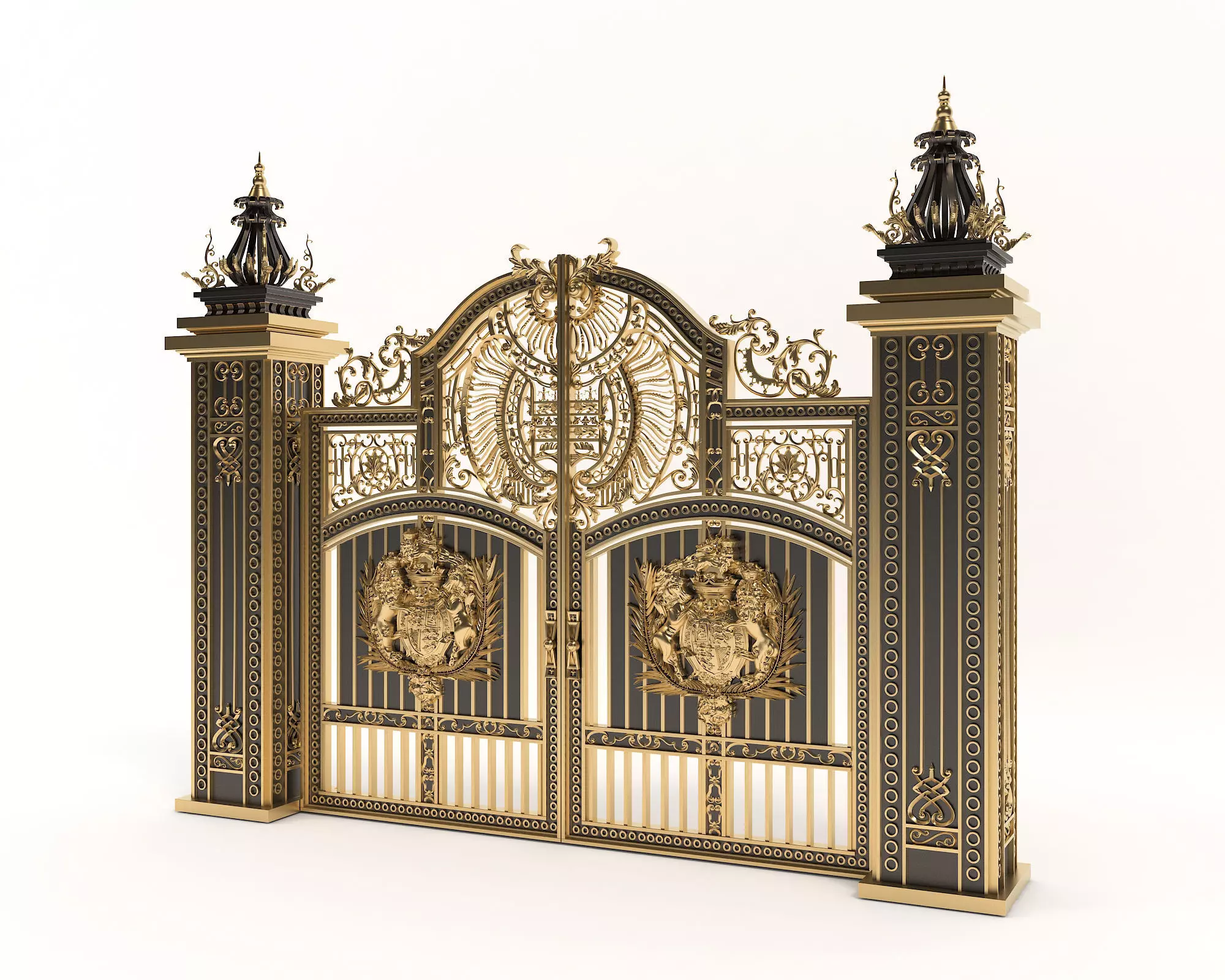 Classic European style Mansion Gate 3D model_0