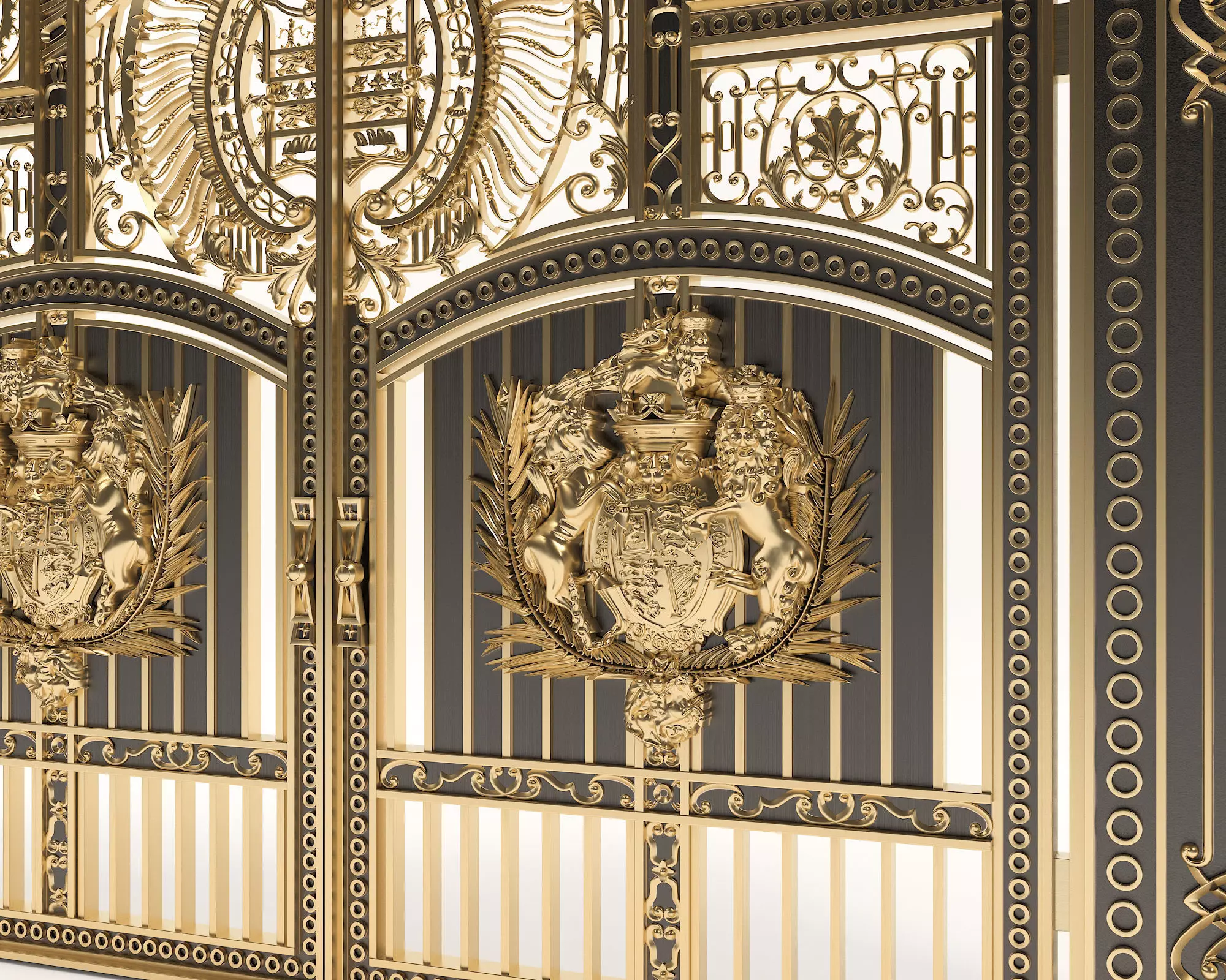 Classic European style Mansion Gate 3D model_3