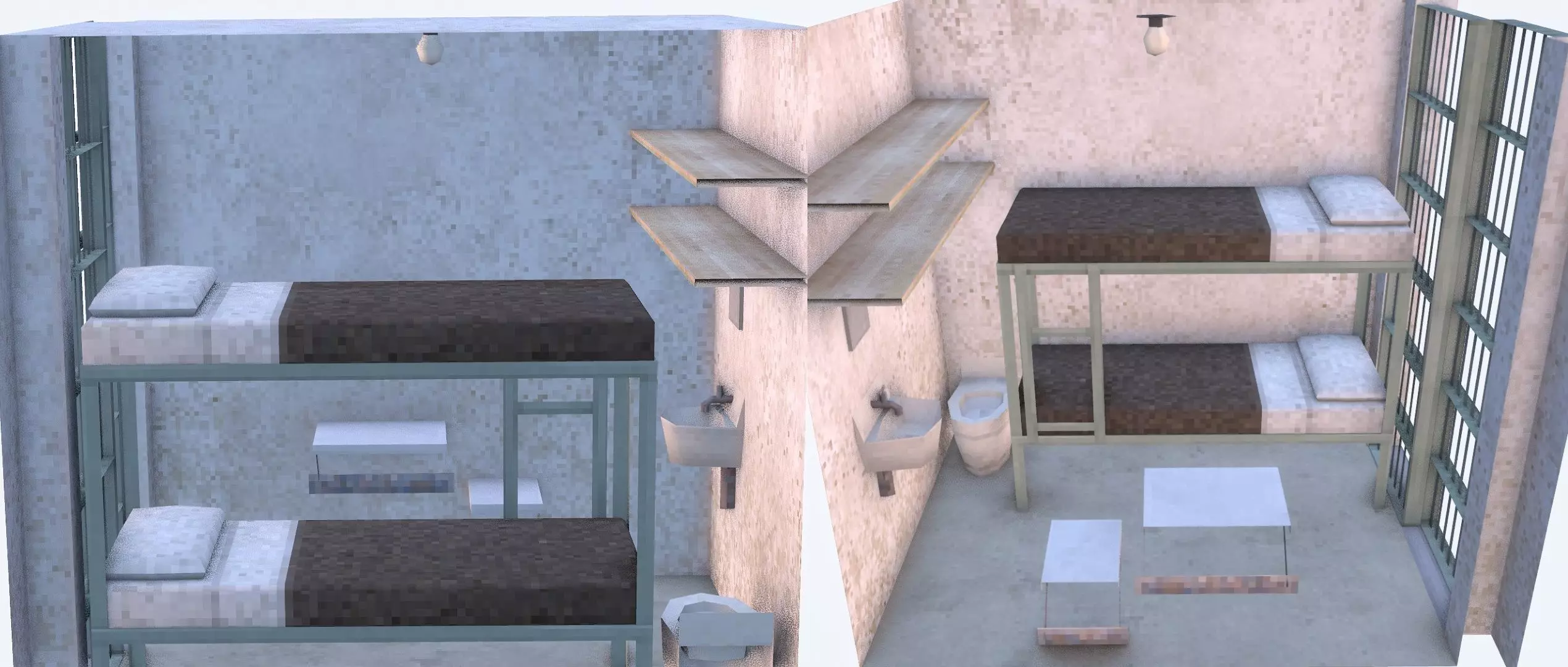 Old Prison low-poly PS1 32-bit style Low-poly 3D model_10