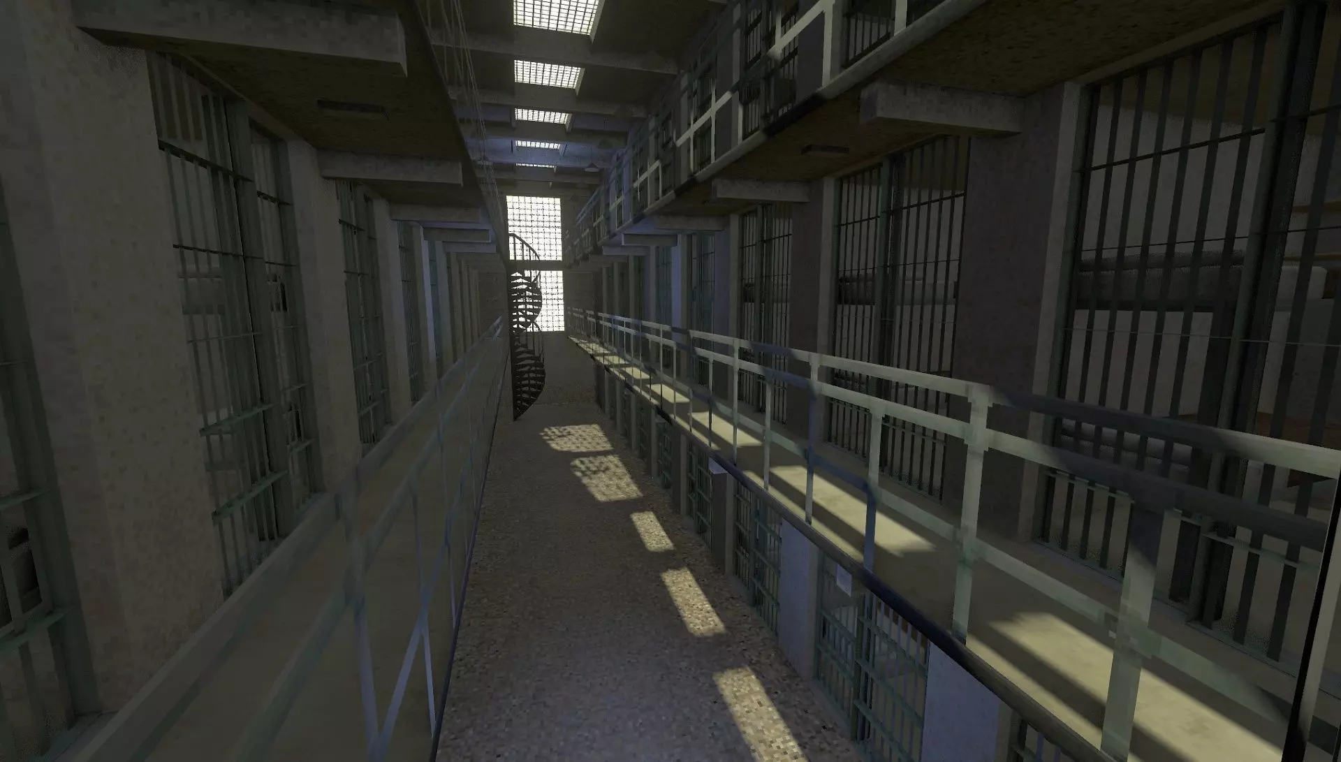 Old Prison low-poly PS1 32-bit style Low-poly 3D model_1