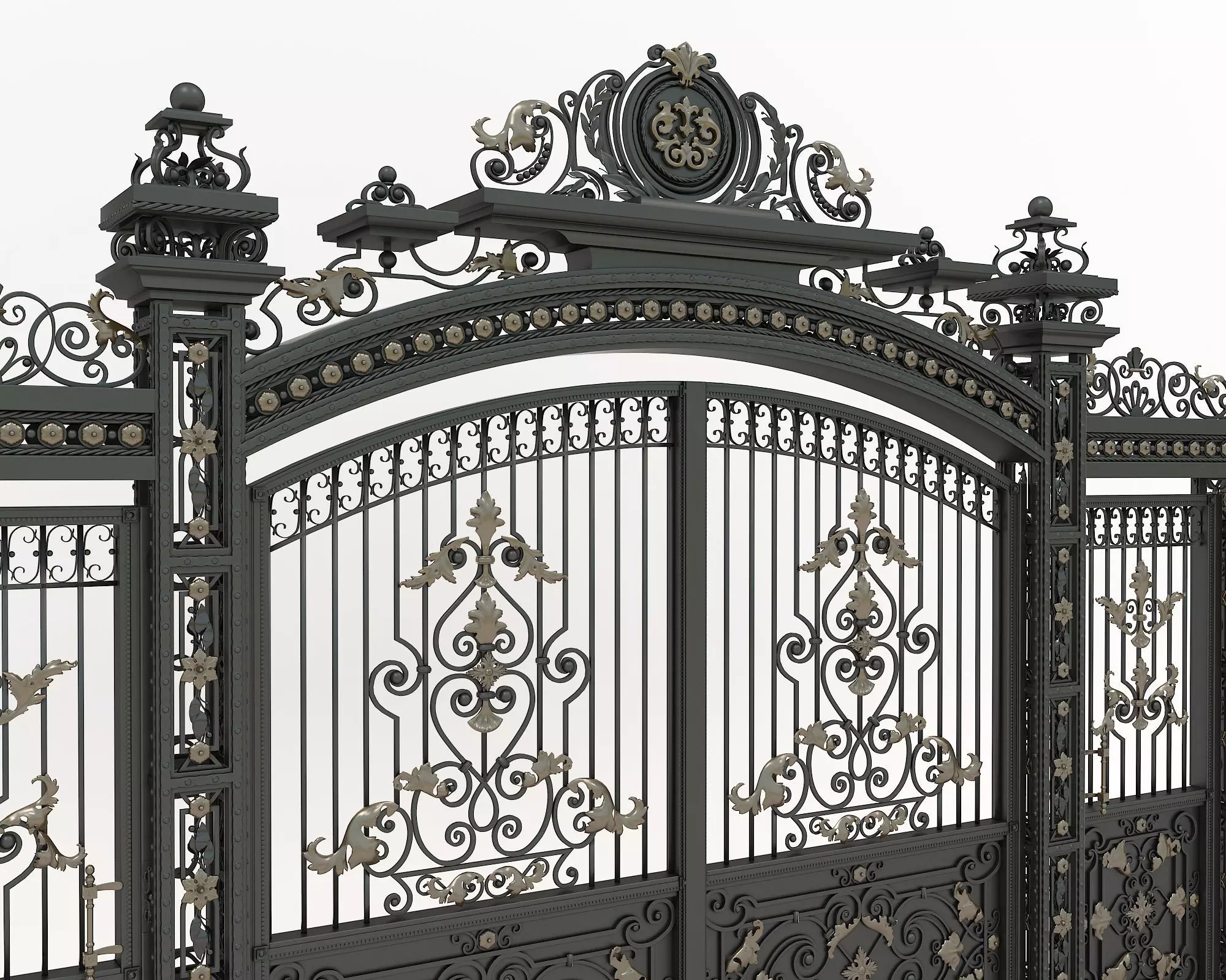 Classic European style Mansion Gate 4 3D model_2