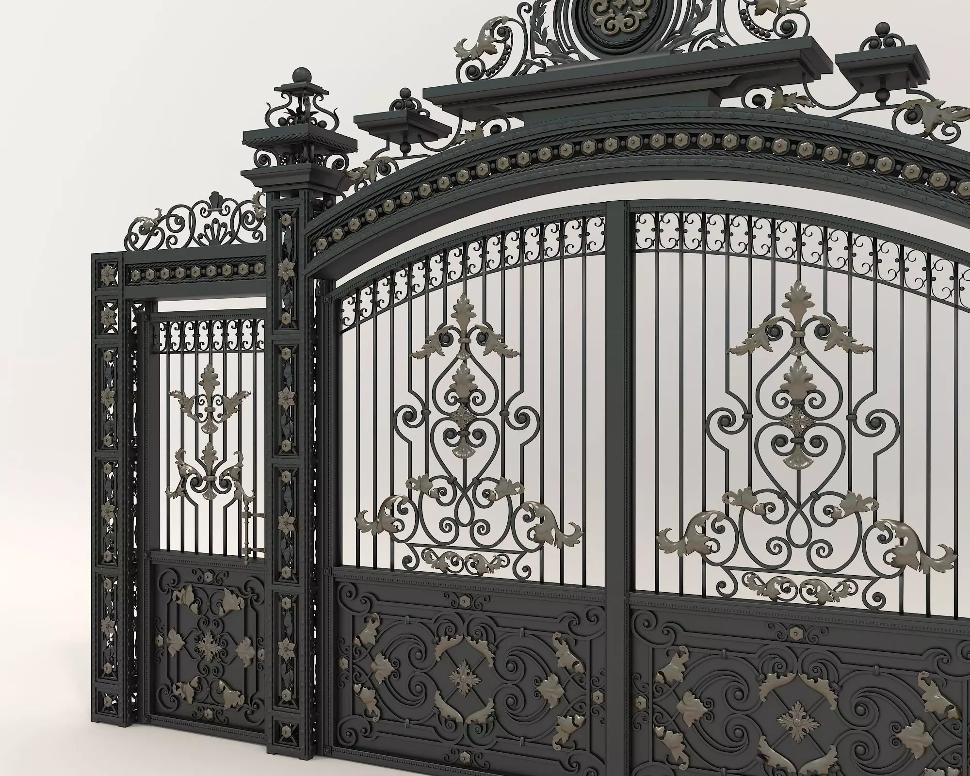 Classic European style Mansion Gate 4 3D model_3