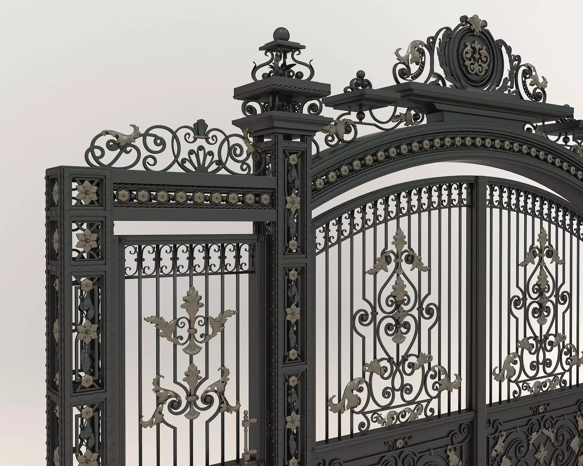 Classic European style Mansion Gate 4 3D model_6