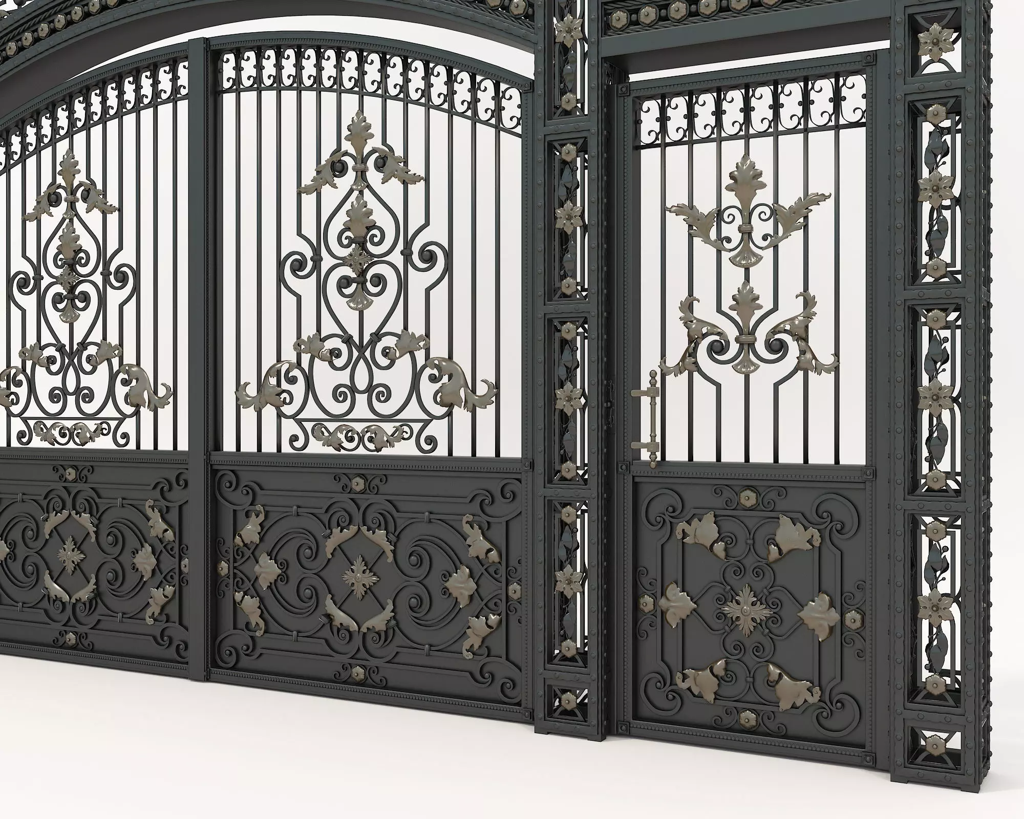 Classic European style Mansion Gate 4 3D model_4