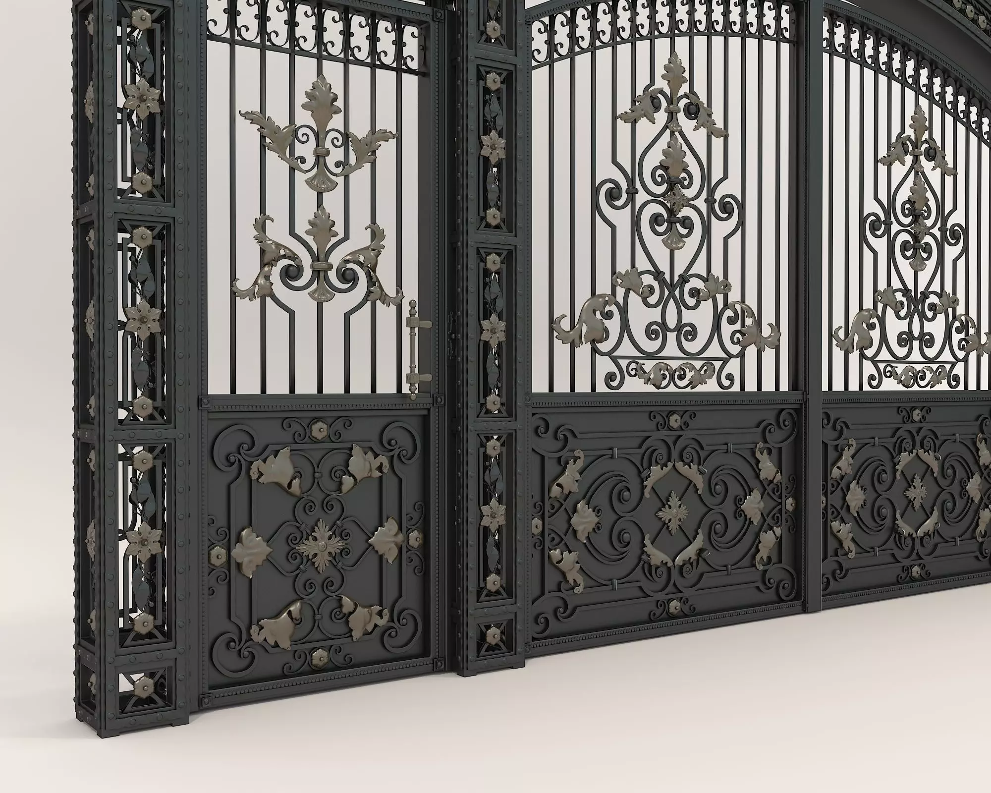 Classic European style Mansion Gate 4 3D model_7
