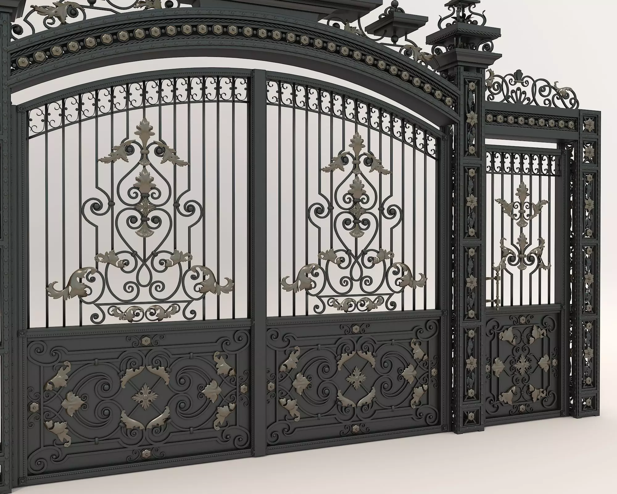 Classic European style Mansion Gate 4 3D model_5