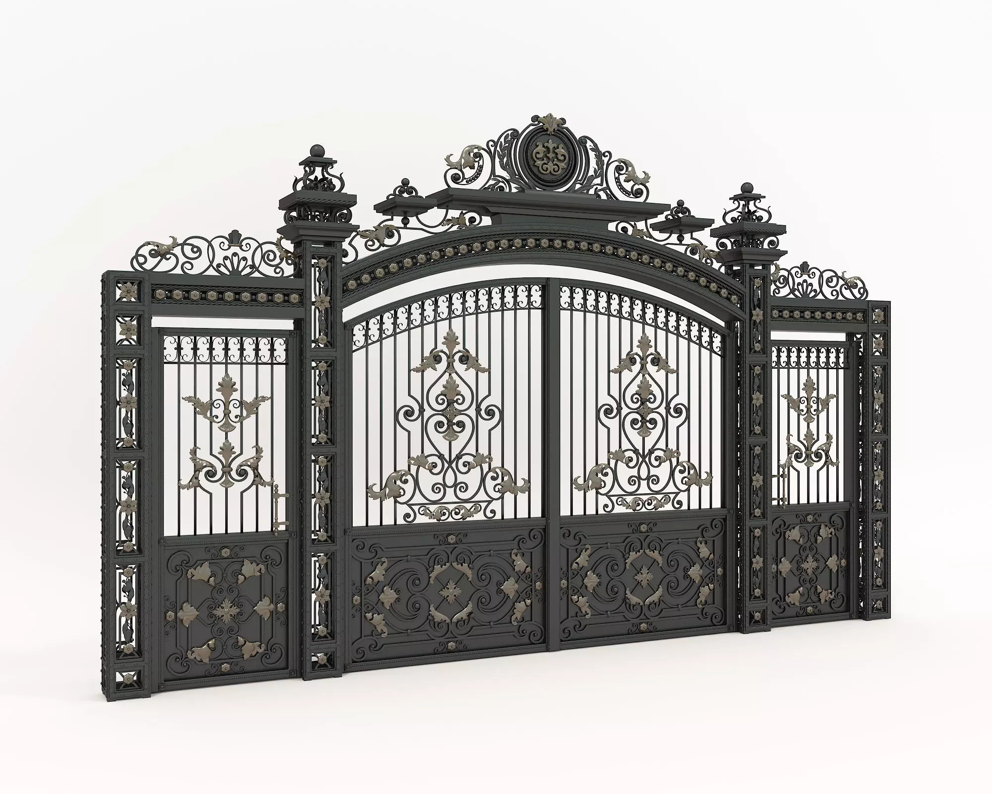 Classic European style Mansion Gate 4 3D model_0