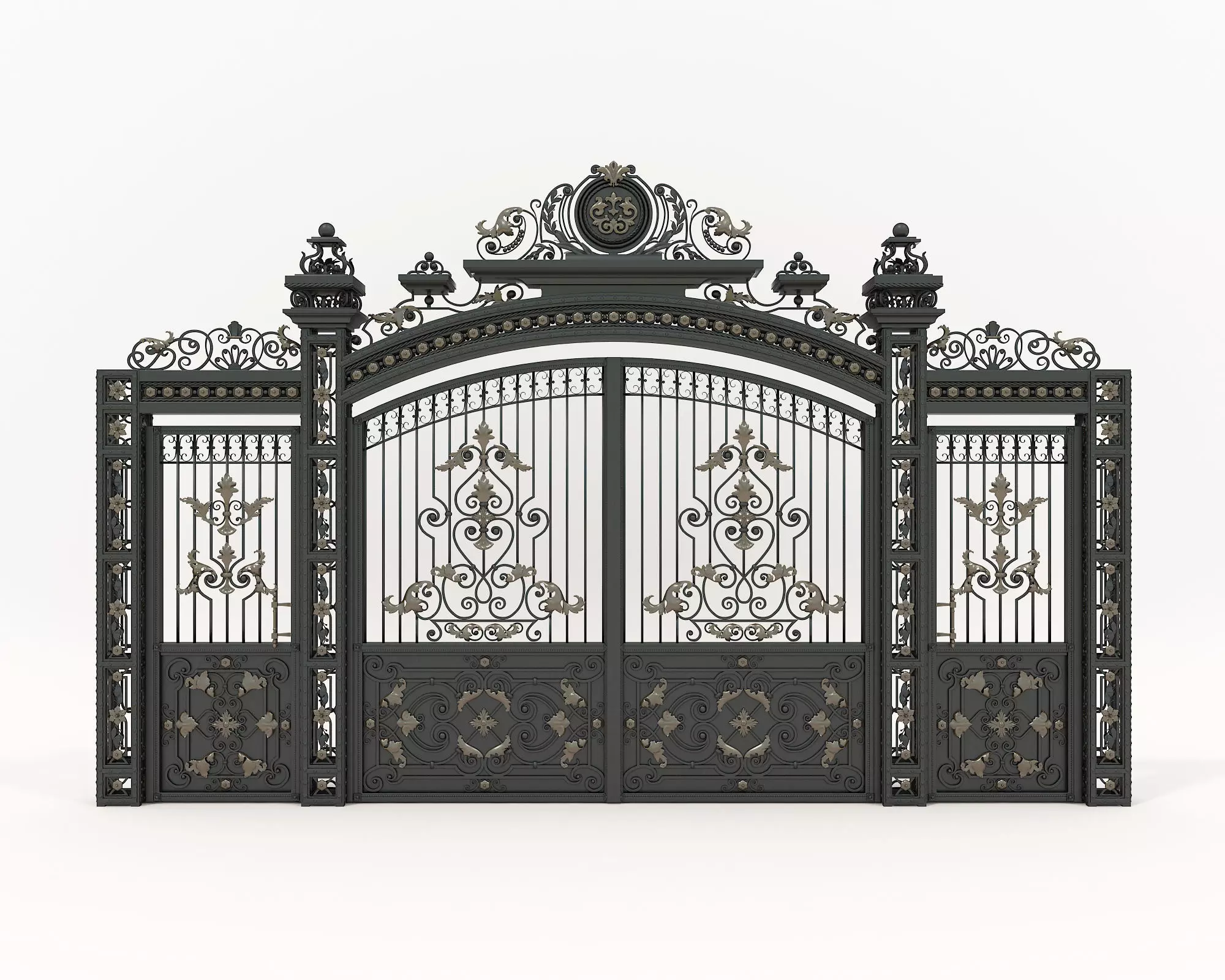 Classic European style Mansion Gate 4 3D model_1