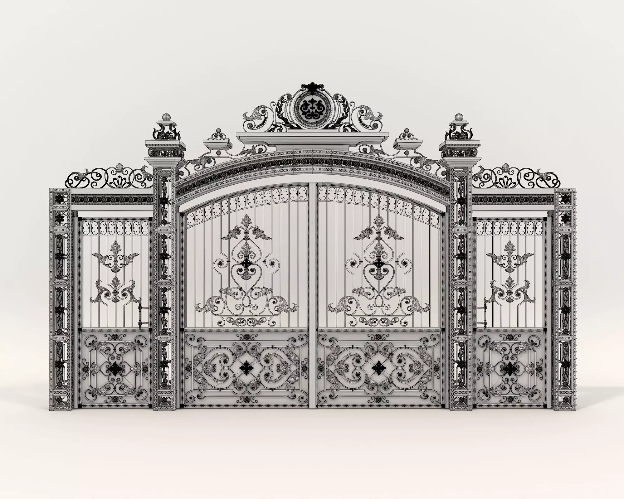 Classic European style Mansion Gate 4 3D model_8
