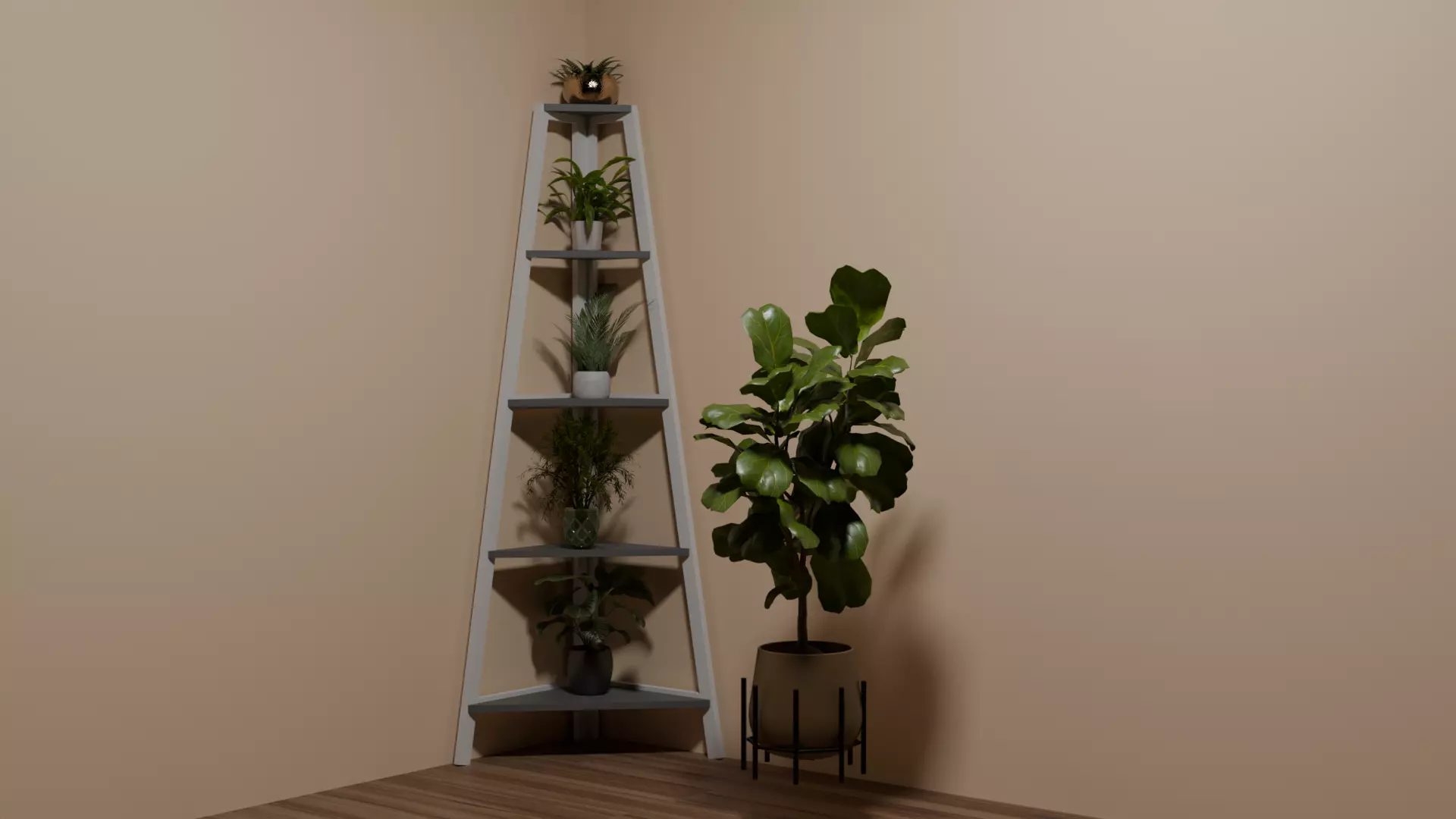 Basic Corner Plant Stand Free low-poly 3D model