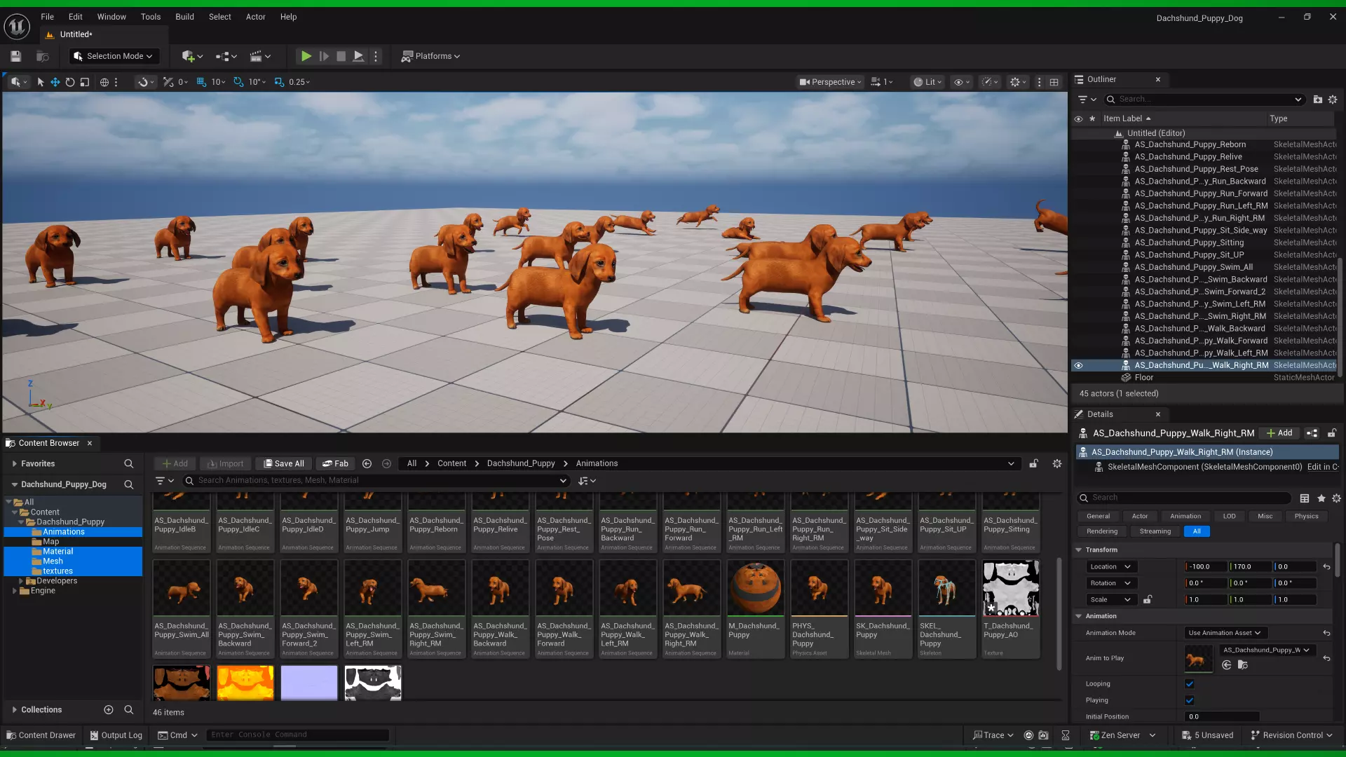 Dachshund Puppy Dog Low-poly 3D model_2