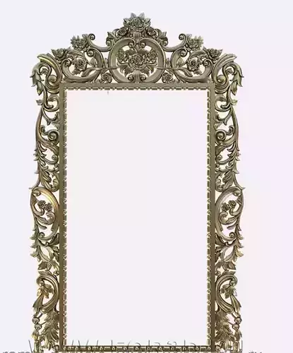 Classic gold plated wooden mirror frame produced by CNC