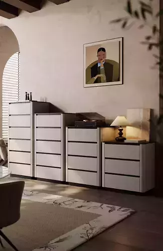 Modern Scandinavian Cabinet 3D Interior Scene Corona Ready