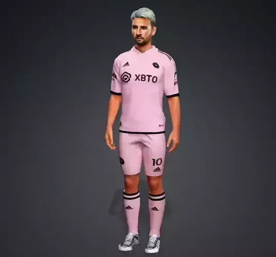 Messi 3D Full Rigged Low-poly 3D model Low-poly 3D model