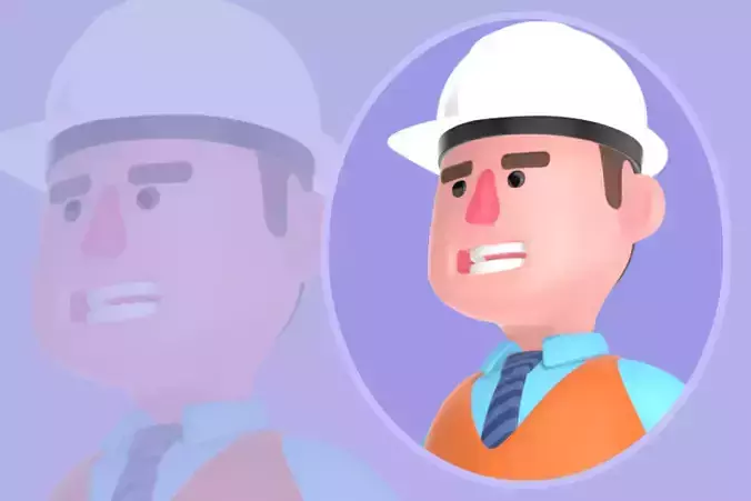 Stylized 3D Male Architect Character-Cartoon Presentation Scene