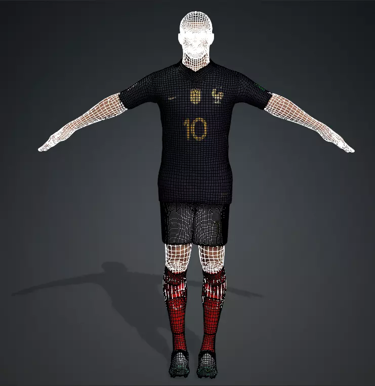 Kylian Mbappe 3D Full Rigged Low-poly 3D model Low-poly 3D model Low-poly 3D model_5