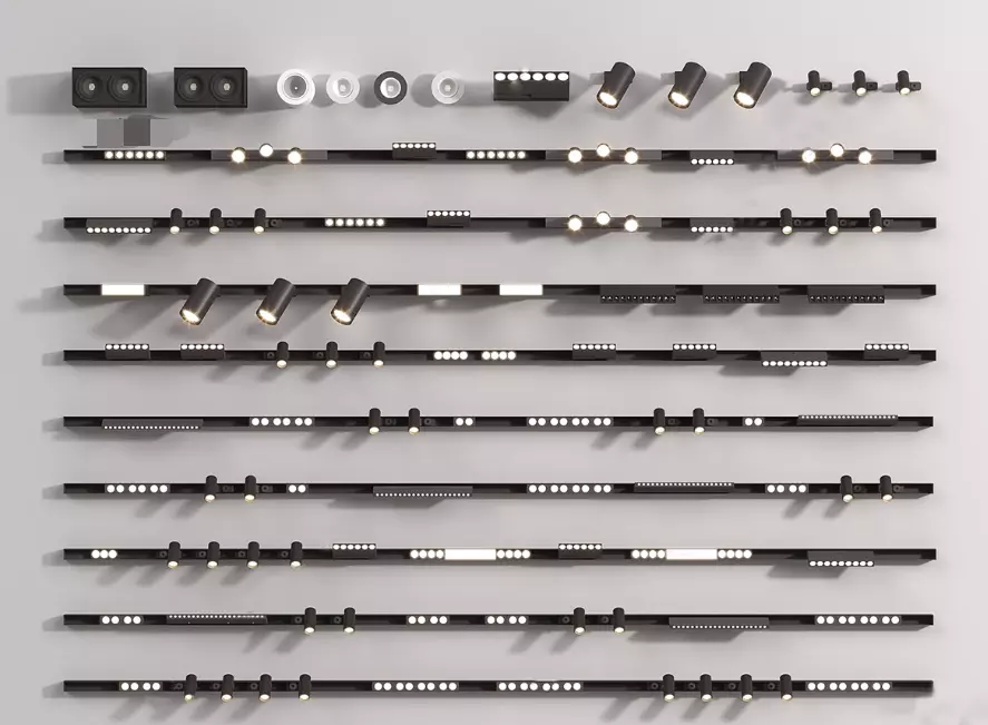 lights Track-lights downlights spotlights floodlights 3D model_0