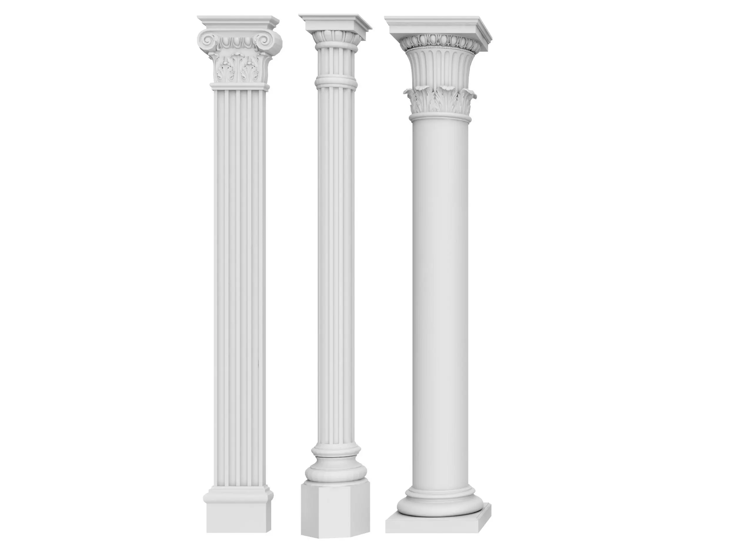 Classical Columns pillar decorate Low-poly 3D model_4