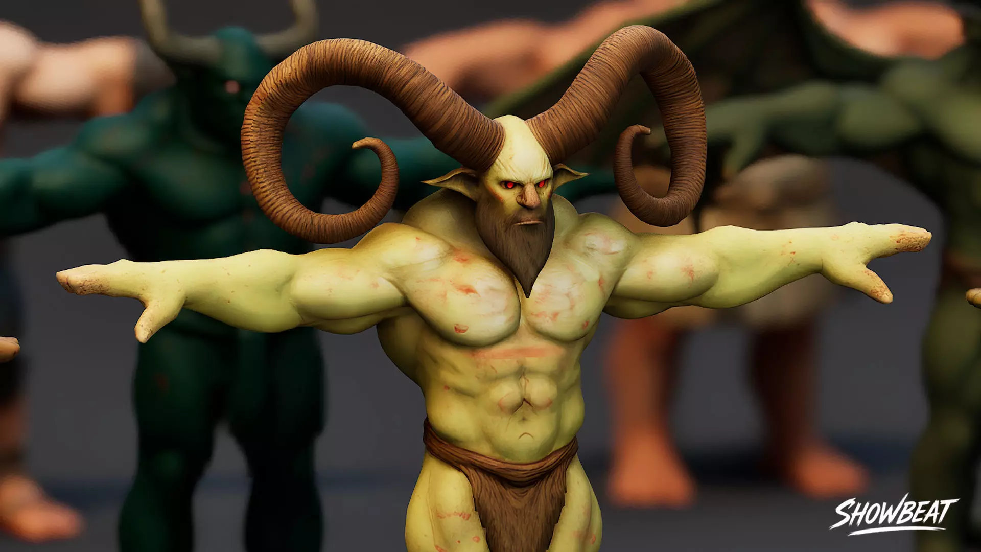 Complete Ogre T-Pose Pack Low-poly 3D model_6