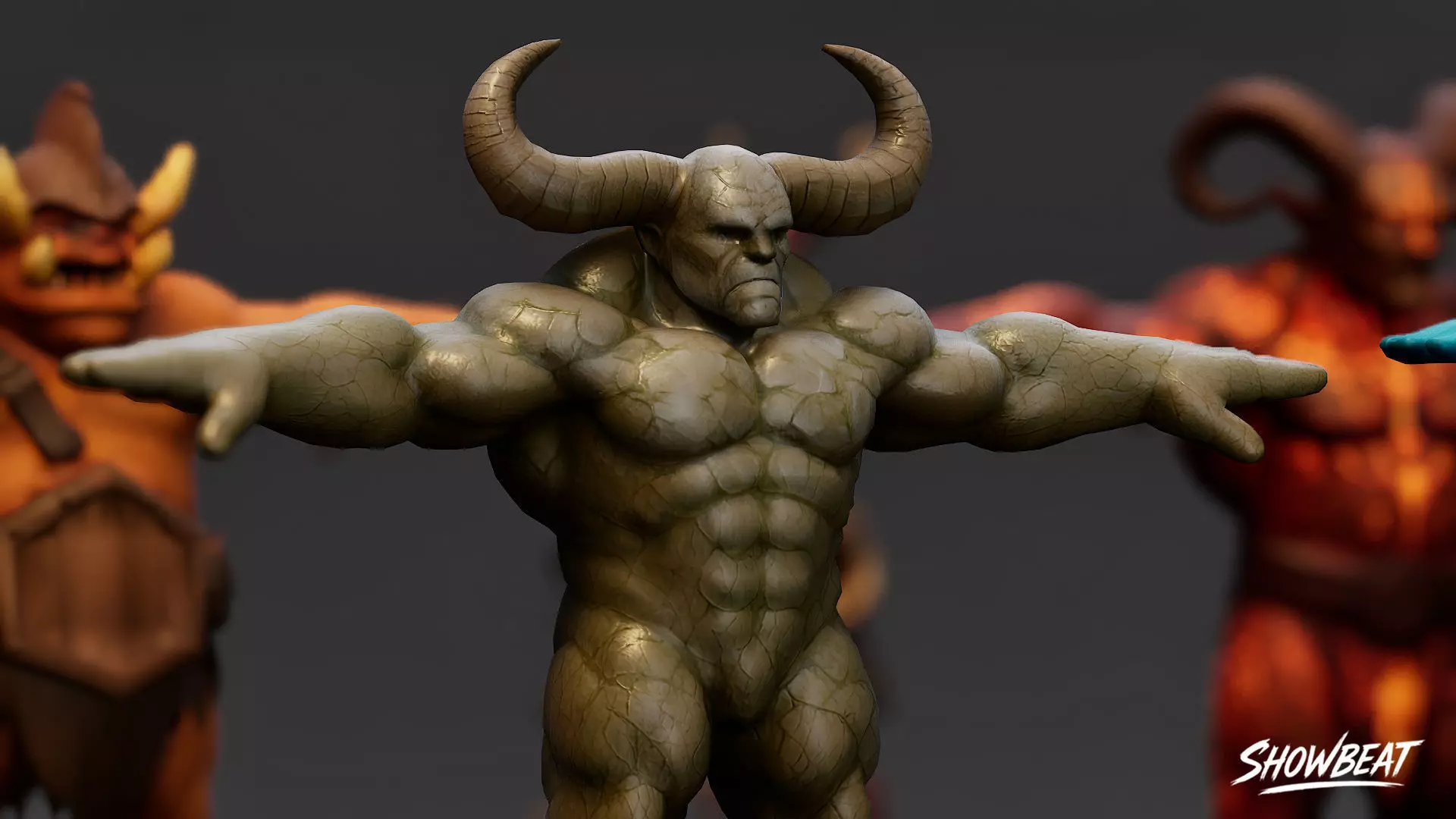 Complete Ogre T-Pose Pack Low-poly 3D model_7