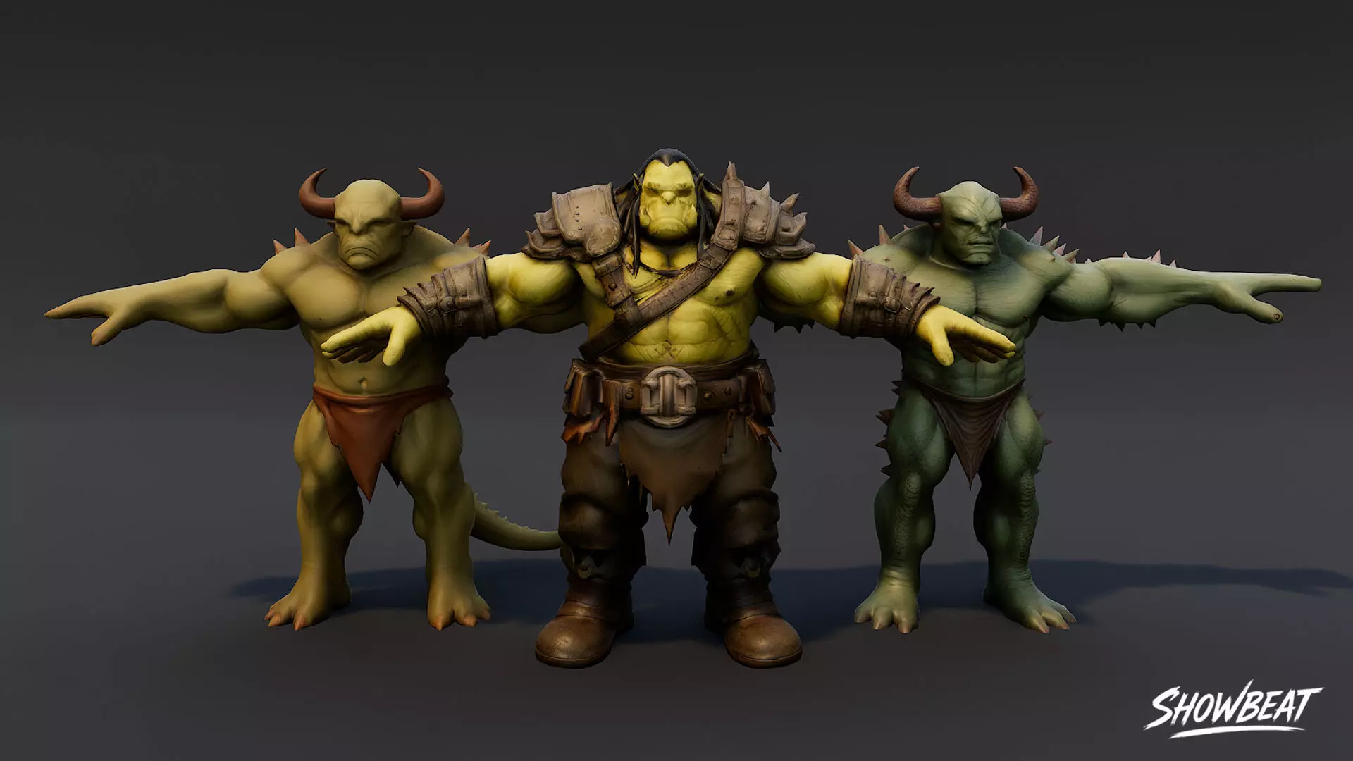 Complete Ogre T-Pose Pack Low-poly 3D model_12
