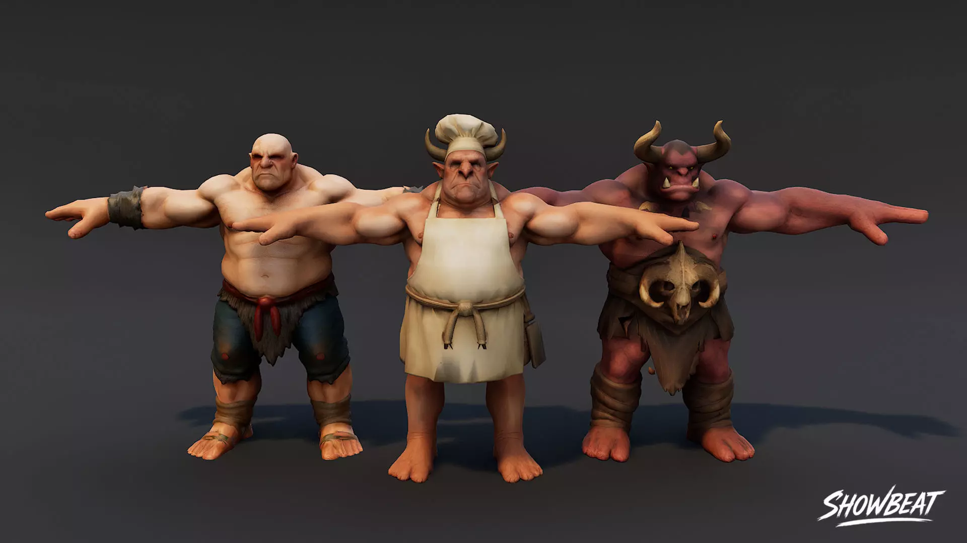 Complete Ogre T-Pose Pack Low-poly 3D model_13